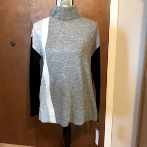 Liz Claiborne smoke heather combo turtleneck sweater